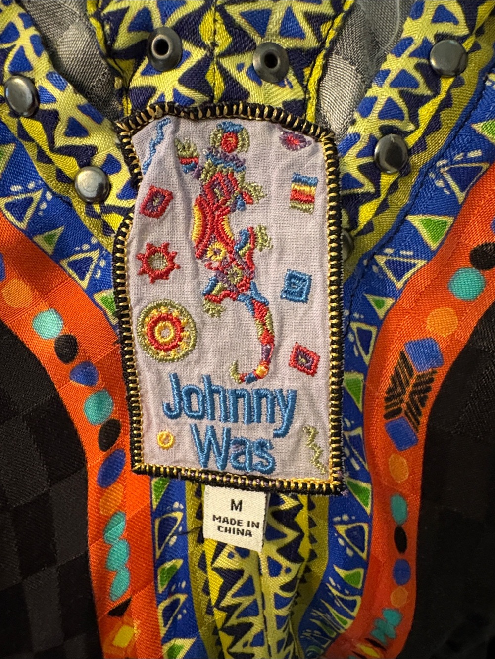 Johnny Was Black Maxi Dress with Multicolor Floral & Paisley Accents - Picture 7 of 7